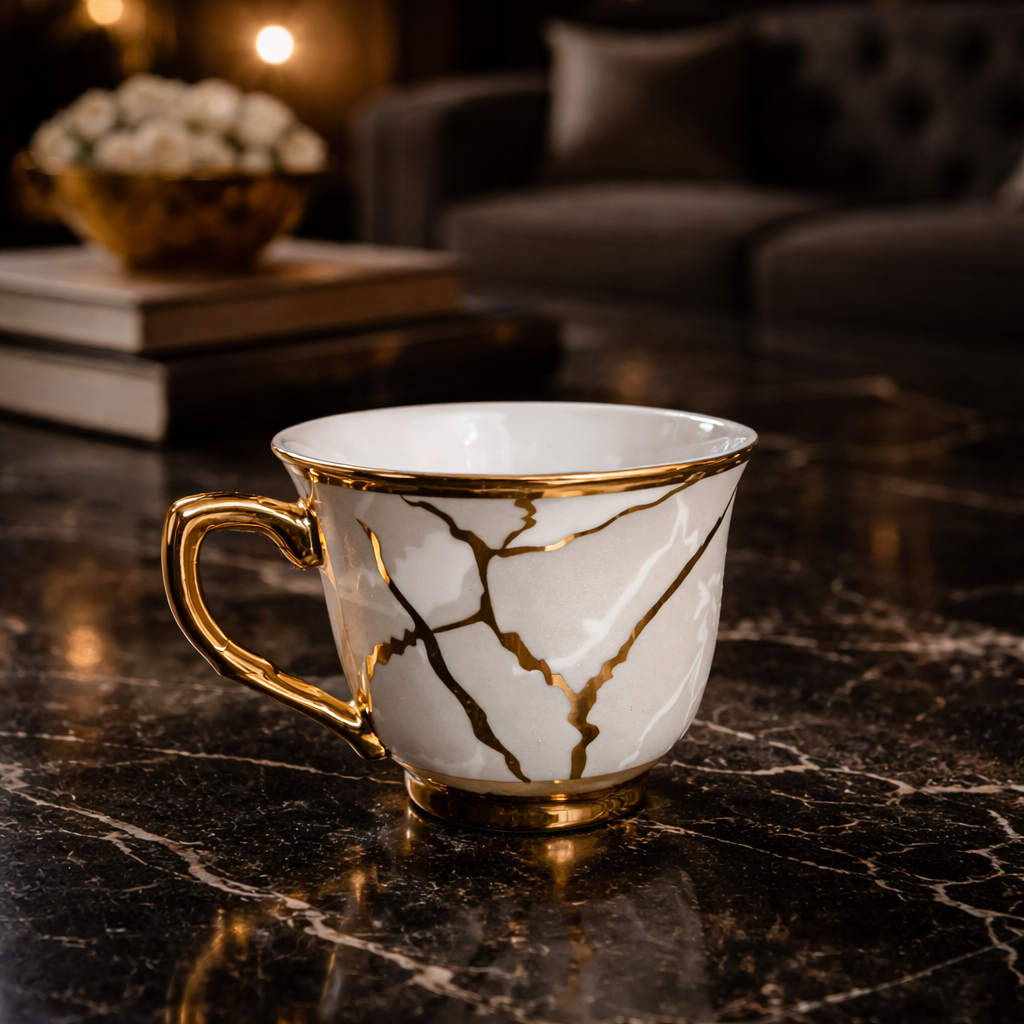 Xícaras em Porcelana Linha Premium - Elegância em cada detalhe  - HENLAR STORE