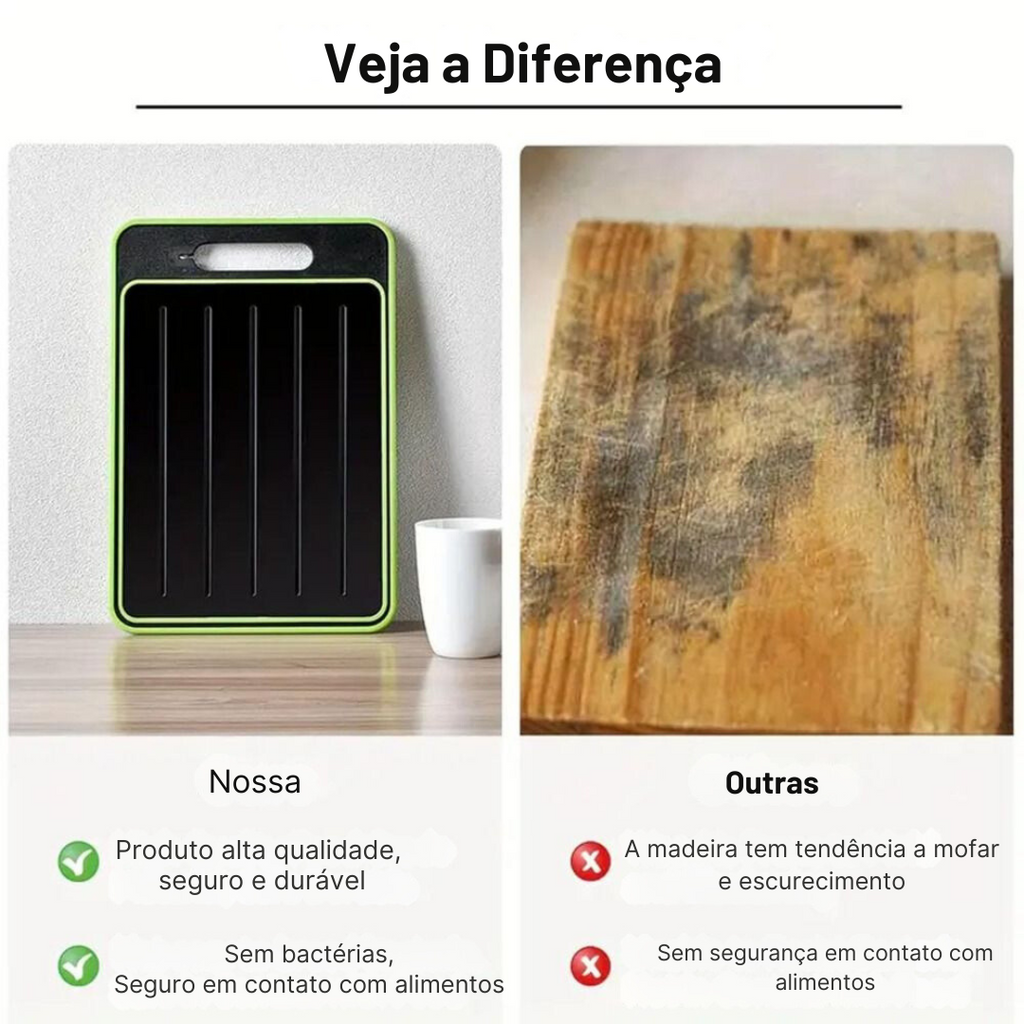 Tábua de Corte 3 em 1 com Descongelador e Amolador