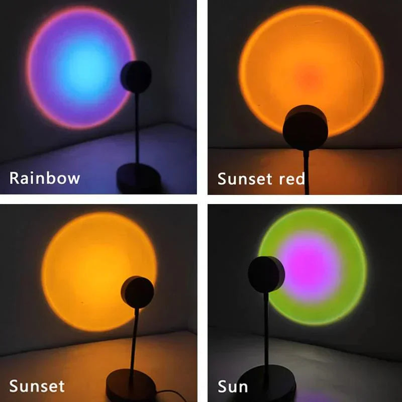 Luminária Pôr do Sol LED | Luz Sunset Decorativa com Atmosfera Colorida