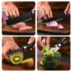 SteelChef Pro 6 Peças – Kit de Facas Profissionais Antiaderentes